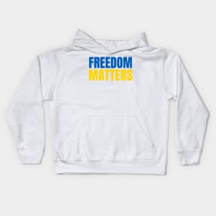 Freedom Matters - Ukraine Flag - Show Support Kids Hoodie